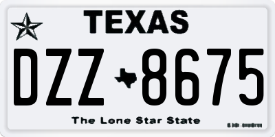 TX license plate DZZ8675