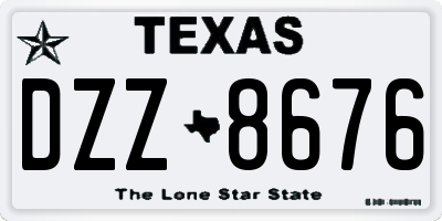 TX license plate DZZ8676