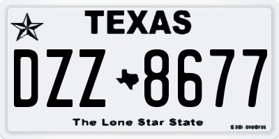 TX license plate DZZ8677