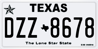 TX license plate DZZ8678