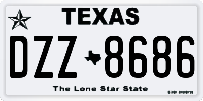 TX license plate DZZ8686