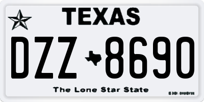 TX license plate DZZ8690