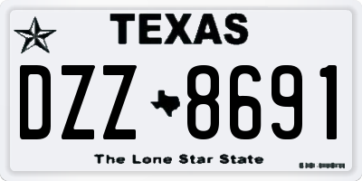 TX license plate DZZ8691