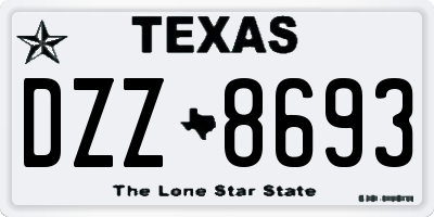 TX license plate DZZ8693