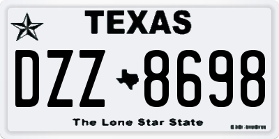 TX license plate DZZ8698