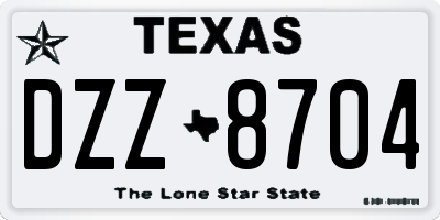 TX license plate DZZ8704