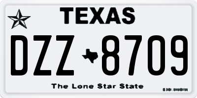 TX license plate DZZ8709