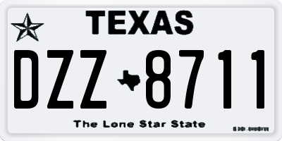 TX license plate DZZ8711