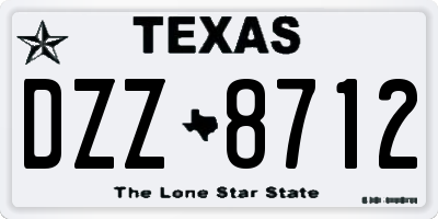 TX license plate DZZ8712