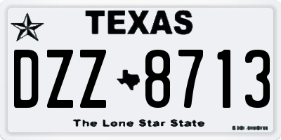 TX license plate DZZ8713