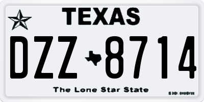 TX license plate DZZ8714