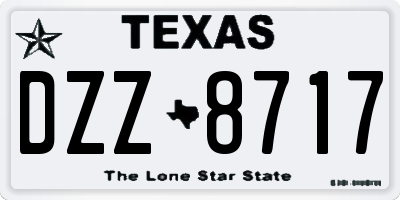 TX license plate DZZ8717