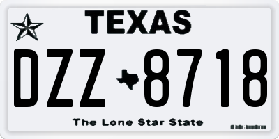 TX license plate DZZ8718