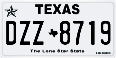 TX license plate DZZ8719