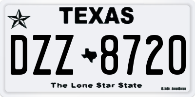 TX license plate DZZ8720
