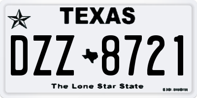 TX license plate DZZ8721