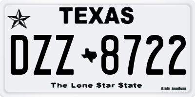TX license plate DZZ8722