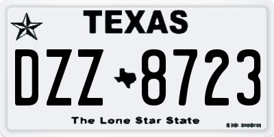 TX license plate DZZ8723