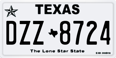 TX license plate DZZ8724