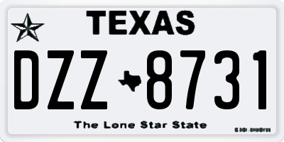 TX license plate DZZ8731