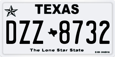 TX license plate DZZ8732