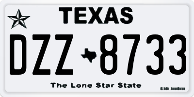 TX license plate DZZ8733