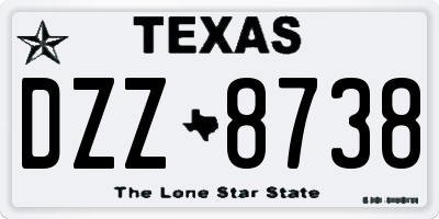 TX license plate DZZ8738