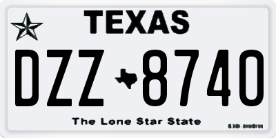 TX license plate DZZ8740