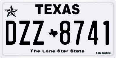 TX license plate DZZ8741