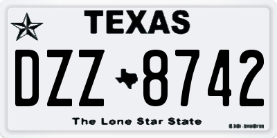 TX license plate DZZ8742