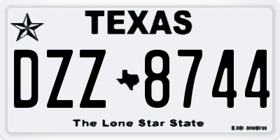TX license plate DZZ8744