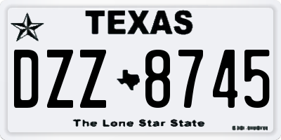 TX license plate DZZ8745