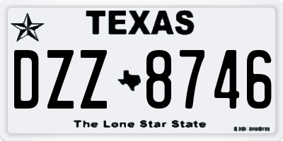 TX license plate DZZ8746