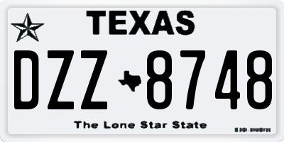 TX license plate DZZ8748