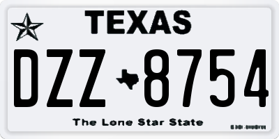 TX license plate DZZ8754