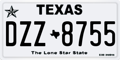 TX license plate DZZ8755