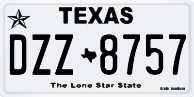 TX license plate DZZ8757