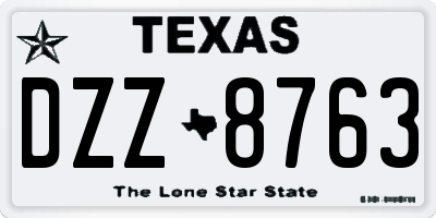 TX license plate DZZ8763