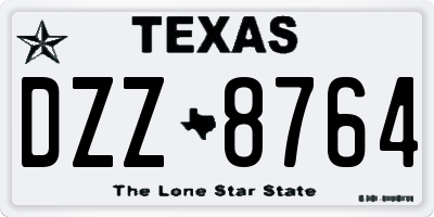 TX license plate DZZ8764