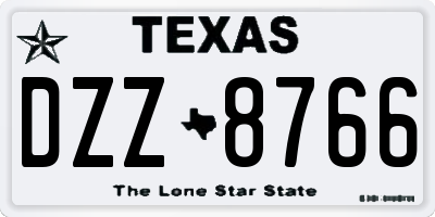 TX license plate DZZ8766
