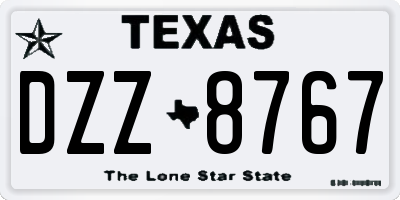 TX license plate DZZ8767