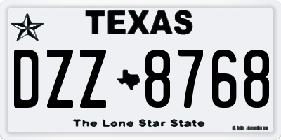 TX license plate DZZ8768