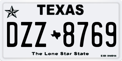 TX license plate DZZ8769