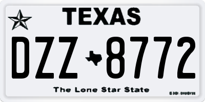 TX license plate DZZ8772