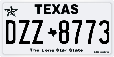 TX license plate DZZ8773