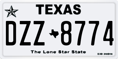 TX license plate DZZ8774