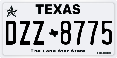 TX license plate DZZ8775