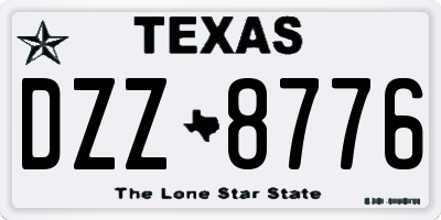 TX license plate DZZ8776