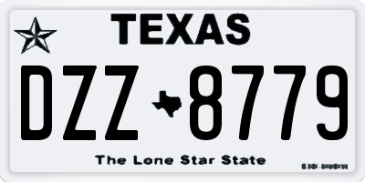 TX license plate DZZ8779