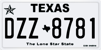 TX license plate DZZ8781